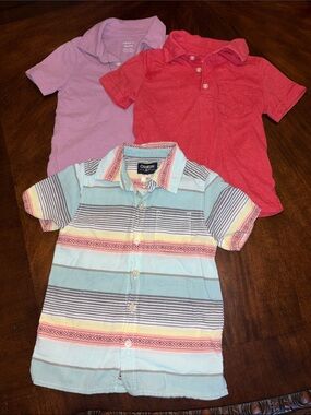 OshKosh B'gosh Striped Button-Front Shirt & Two Polos